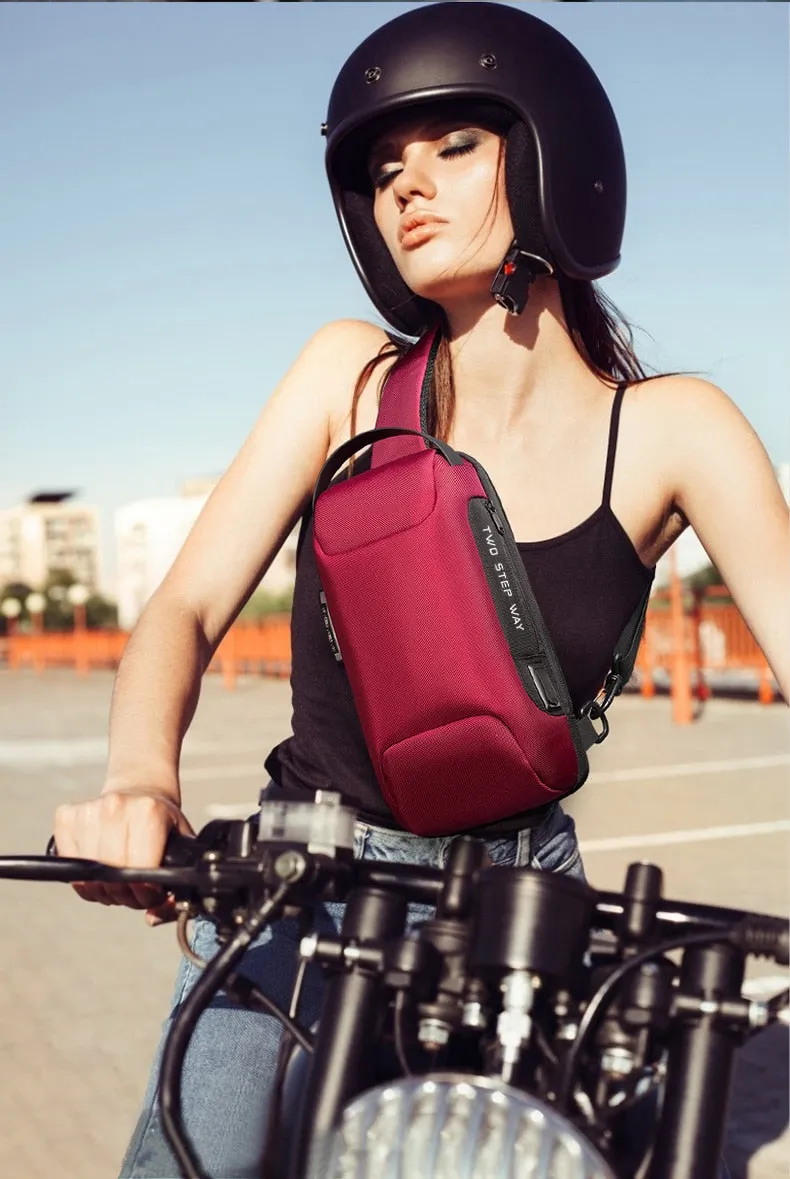 Chest Bag New Men Crossbody Bag Waterproof Shoulder Bags USB Charging