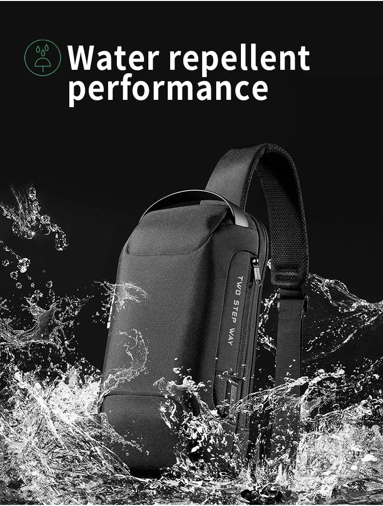 Chest Bag New Men Crossbody Bag Waterproof Shoulder Bags USB Charging