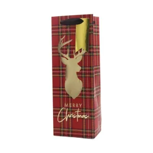Christmas Nantucket Red Tartan Wine Bag Bottle Bag