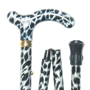 Classic Canes Slimline Folding Petite Cane Snow Leopard