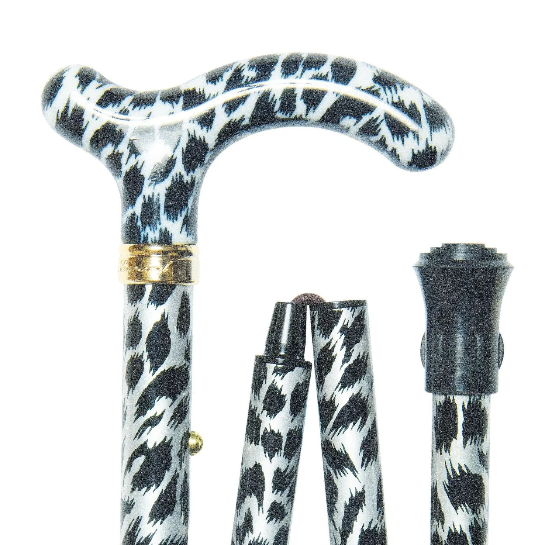 Classic Canes Slimline Folding Petite Cane Snow Leopard