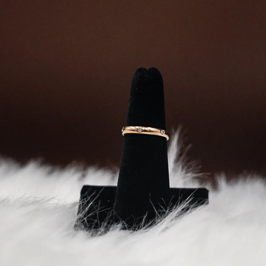 Classic Ring 14K Yellow Gold With Diamonds / 2.5gr / Size 5.5