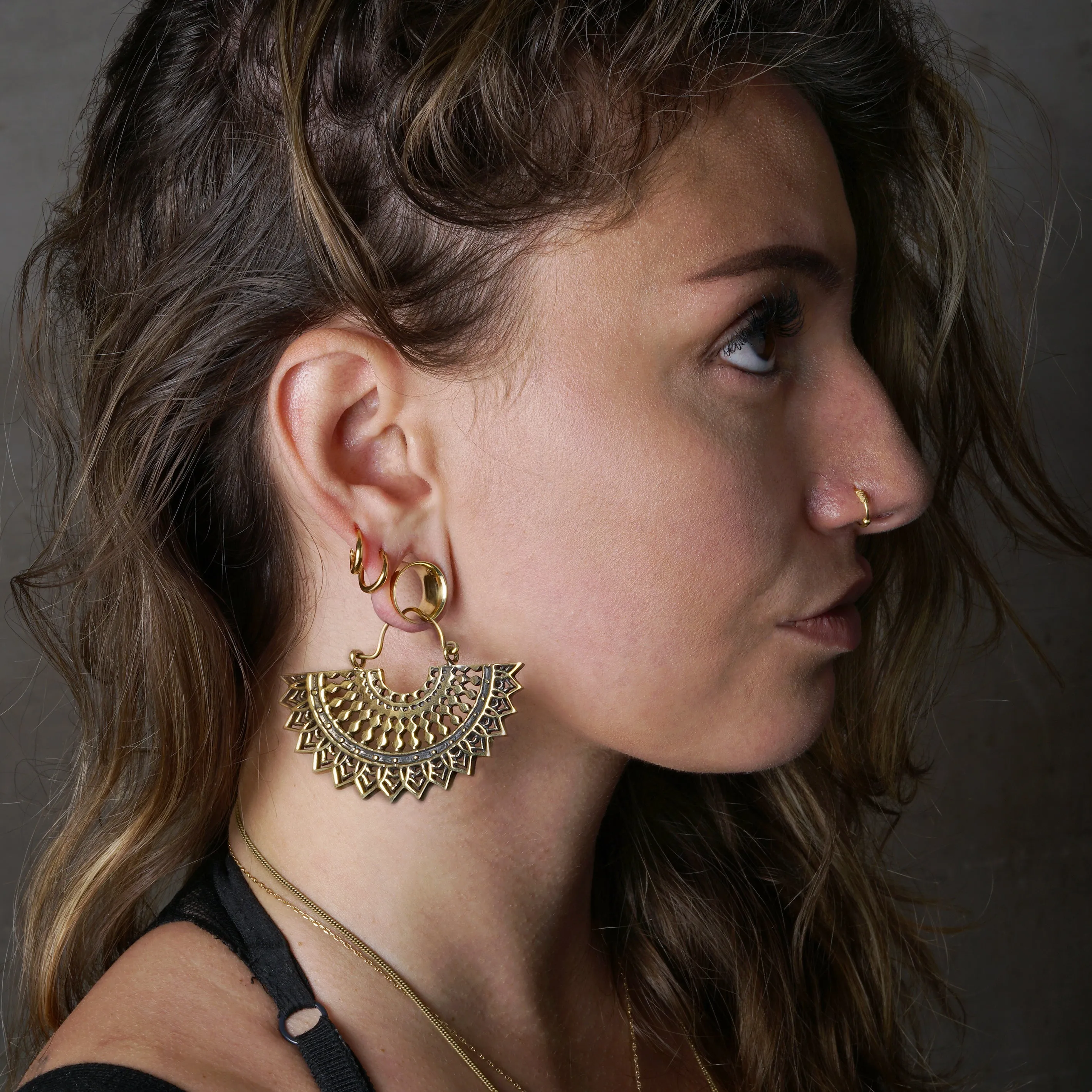Cleopatra Golden Fan Earrings