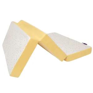 Clevamama ClevaFoam Travel Cot Mattress - 3 in 1 Sleep, Sit & Play (White/Yellow)