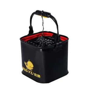 Collapsible Portable Black Water Bucket for Outdoor Activities with Rope