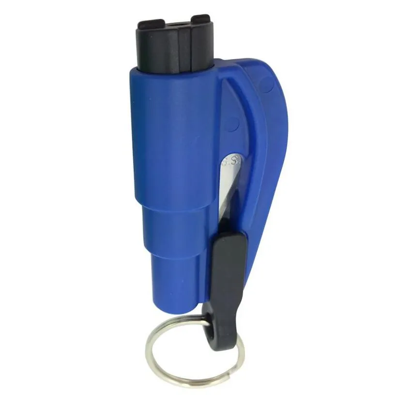 Color: blue - 3 in 1 Emergency Mini Hammer Safety Auto Car Window