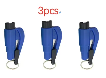 Color: Blue 3pcs - 3 in 1 Emergency Mini Hammer Safety Auto Car
