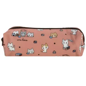 Coral Meow Cat Large Pencil Case