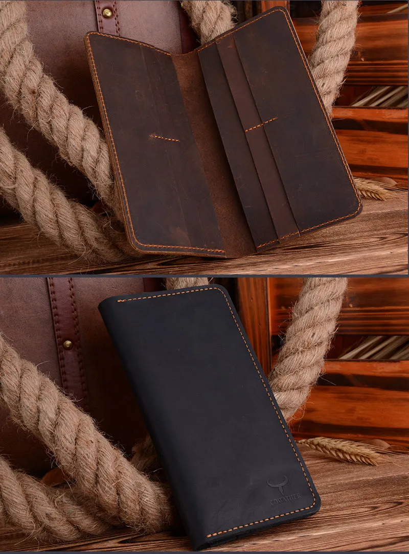 COWATHER high quality cow genuine Crazy horse leather men wallets