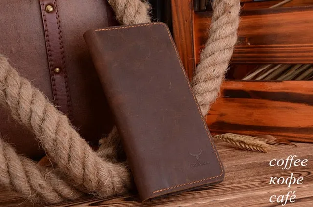 COWATHER high quality cow genuine Crazy horse leather men wallets