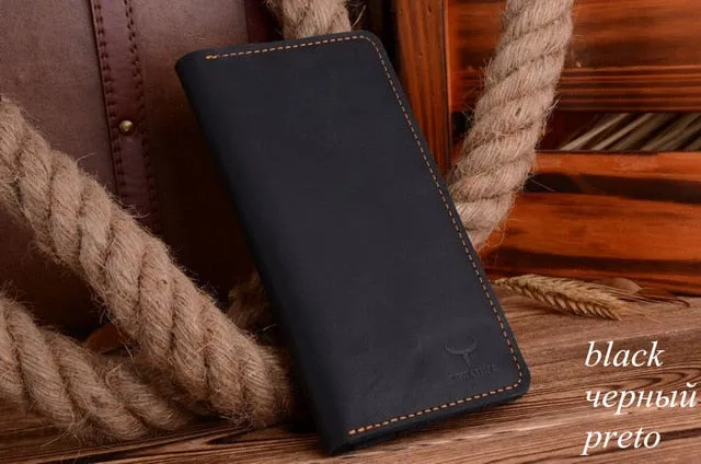 COWATHER high quality cow genuine Crazy horse leather men wallets