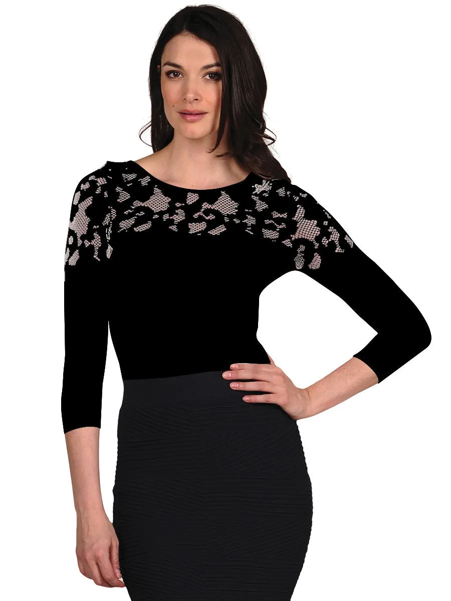 Crochet 3/4 Sleeve Top (503Q)