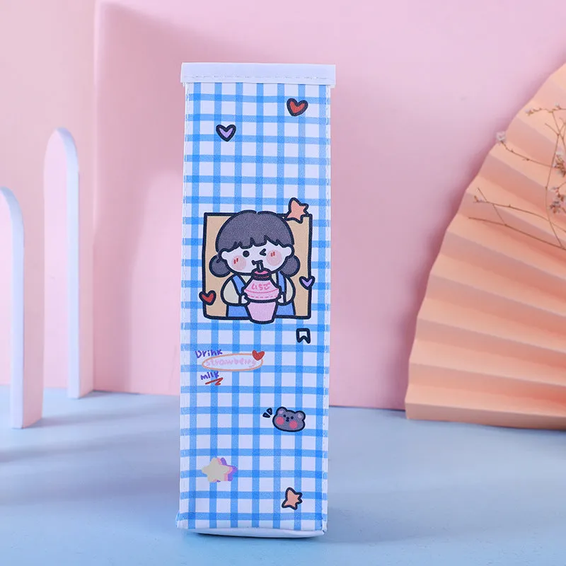Cute Cartoon Milk Box Pencil Case