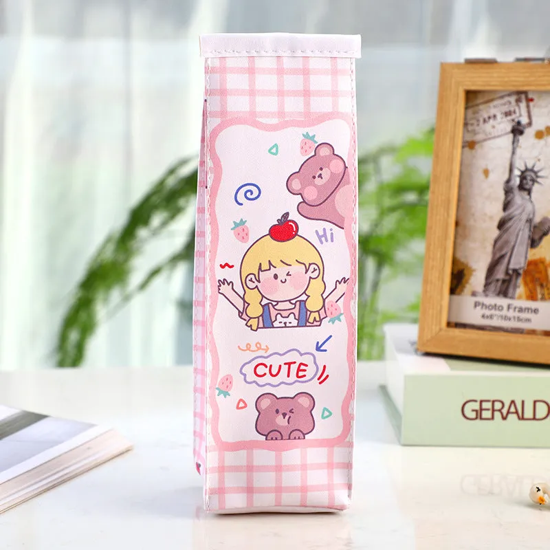 Cute Cartoon Milk Box Pencil Case