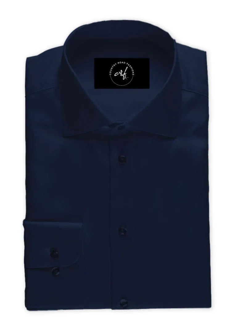 Dark Navy Blue Poplin Shirt