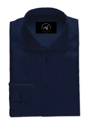 Dark Navy Blue Poplin Shirt
