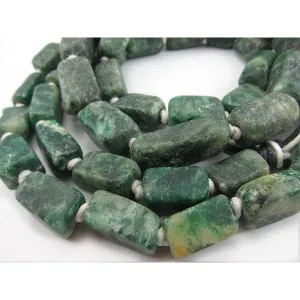 Deep Forest Green Serpentine Matte Rectangle Beads