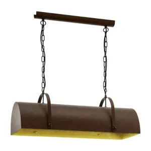 Deerhurst 3 Light Rustic Brown Country Industrial Pendant