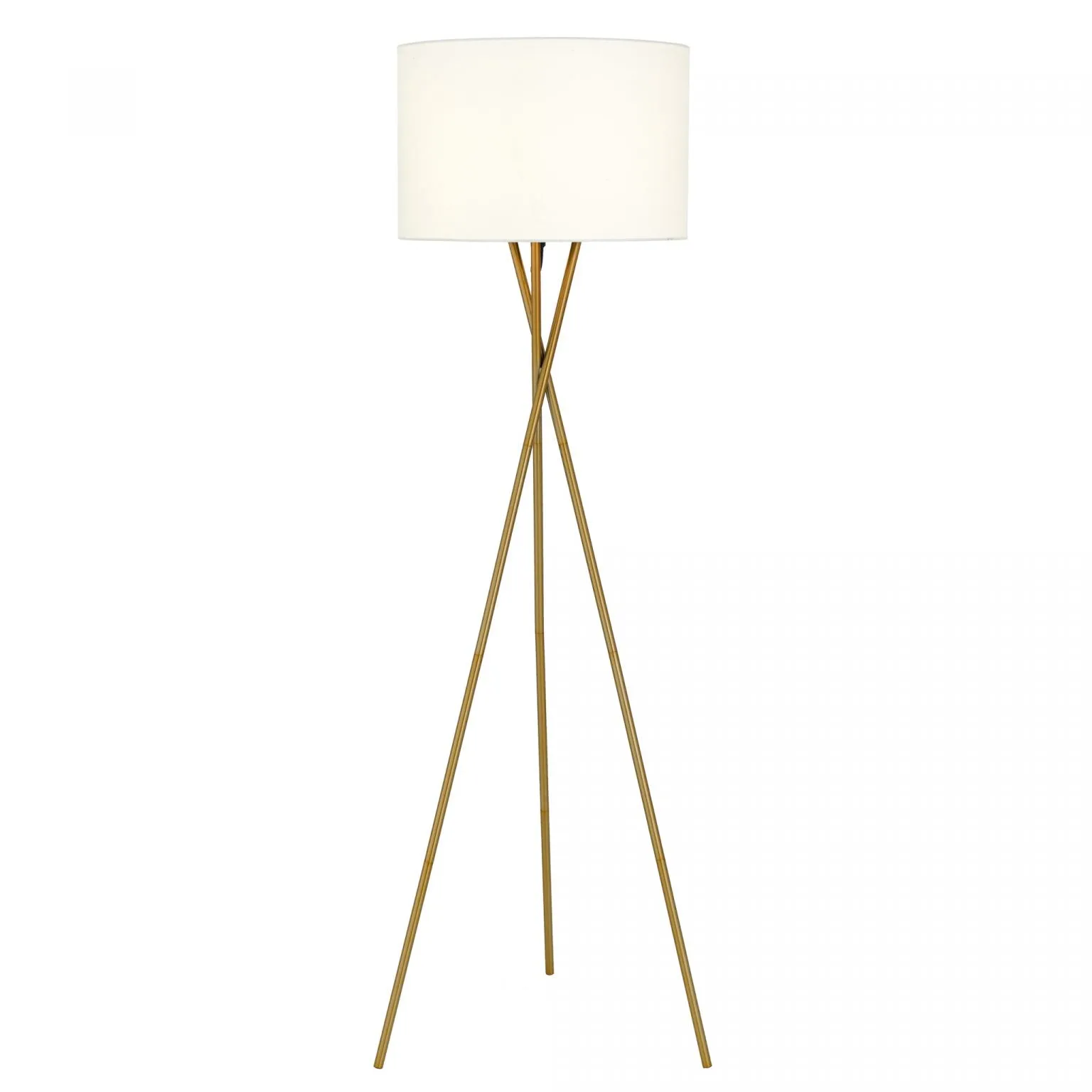 Denise Antique Gold with Ivory Shade Modern Tripod Floor Lamp