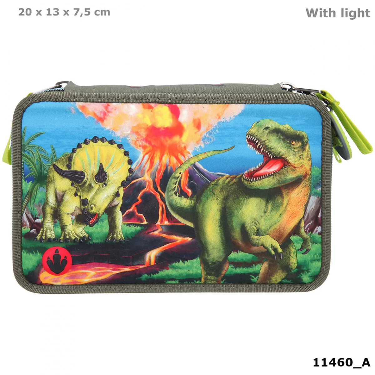 Depesche Dino World Triple Pencil Case LED
