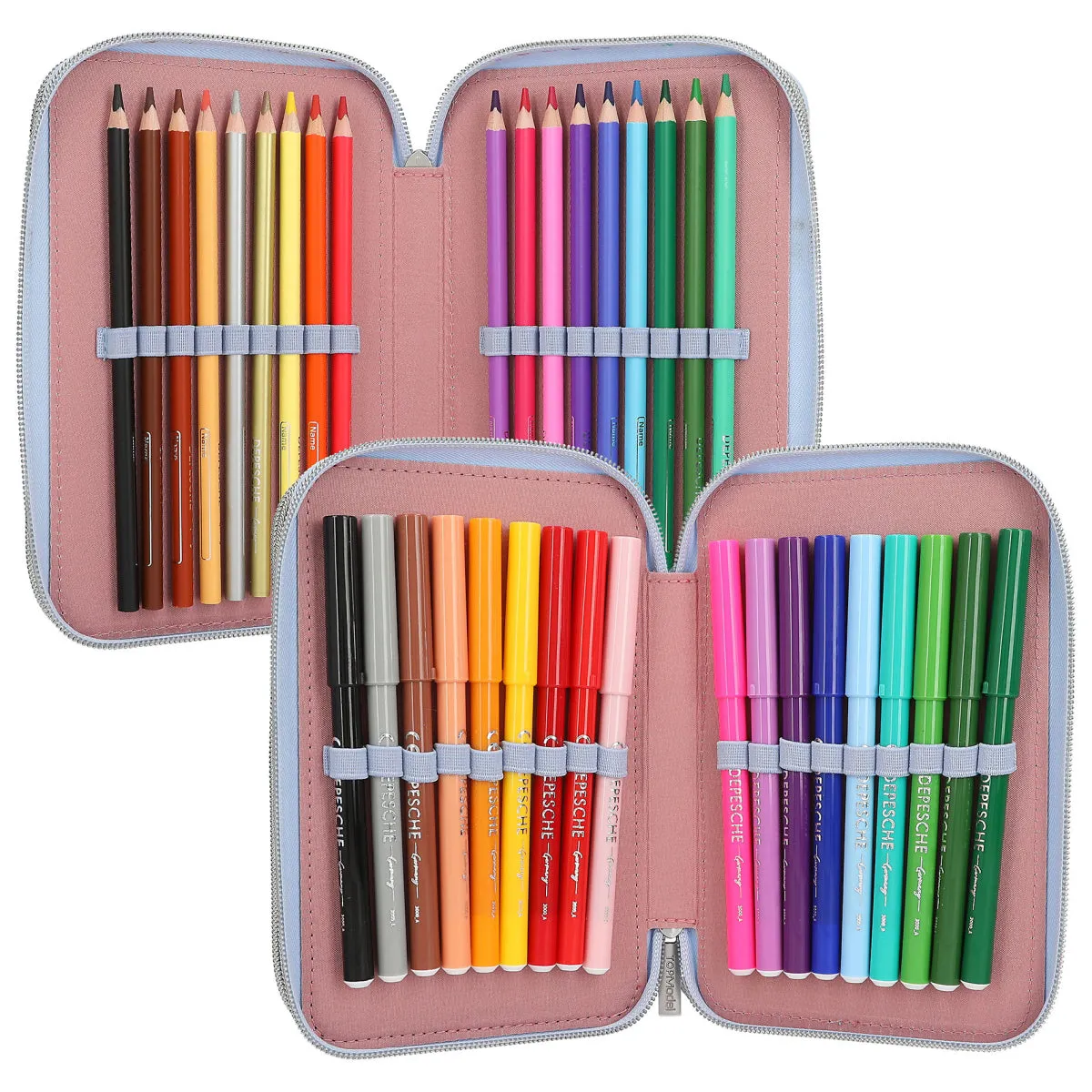 Depesche TOPModel 3-Compartment Pencil Case with Team Teddy Application