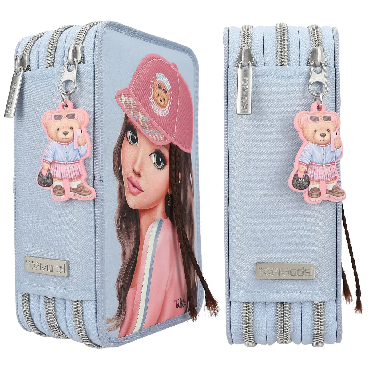 Depesche TOPModel 3-Compartment Pencil Case with Team Teddy Application