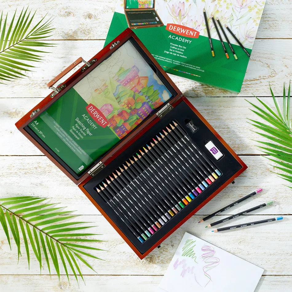 Derwent Academy Colouring Pencil Set in Wooden Box
