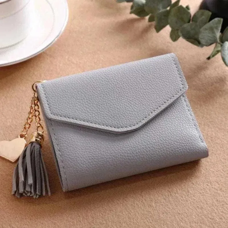 Designer Leather Coin Purses | Stylish Long Wallet with Tassel - WWC002