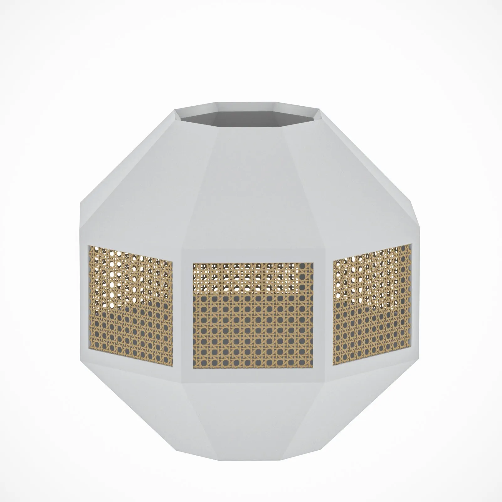 Diamond Shaped Wooden Handmade Light White Flowerpot for Home