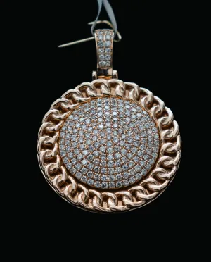 Diamond Sun Pendant 14K Yellow Gold / 2.65Ct Dia / 16.8gr