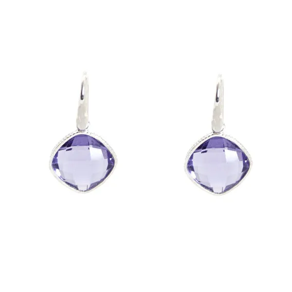 Earrings - Diamond Shape Iolite & Sterling Silver