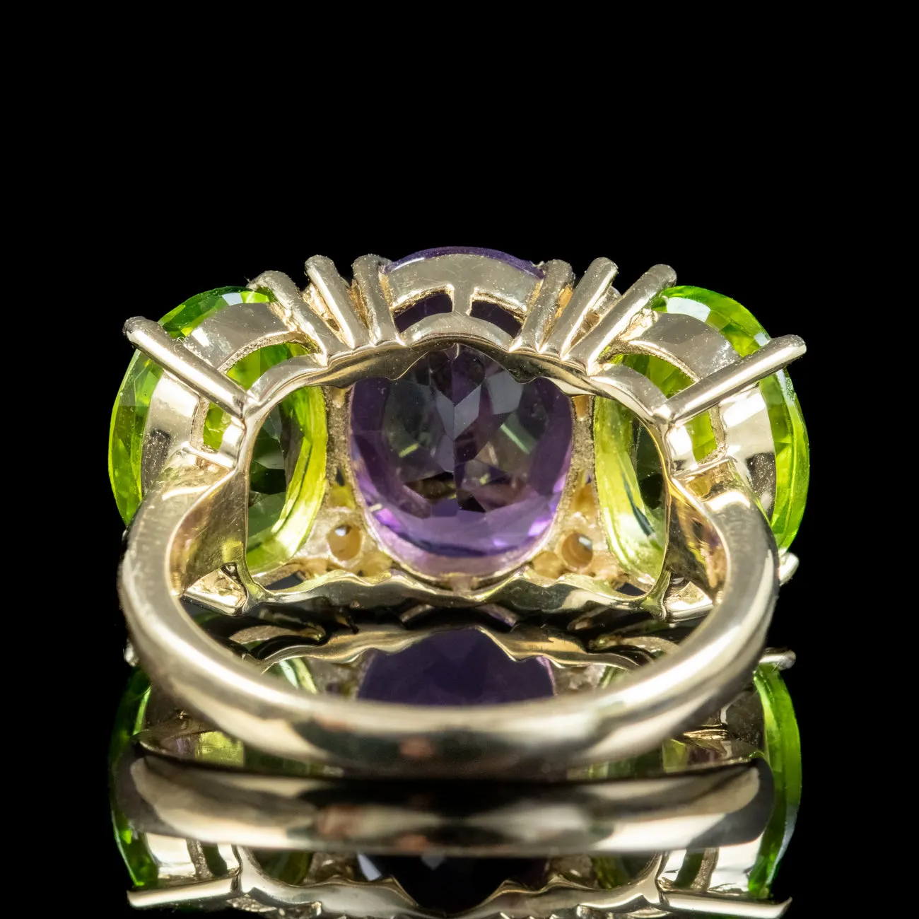Edwardian Suffragette Style Ring Amethyst Peridot Diamond