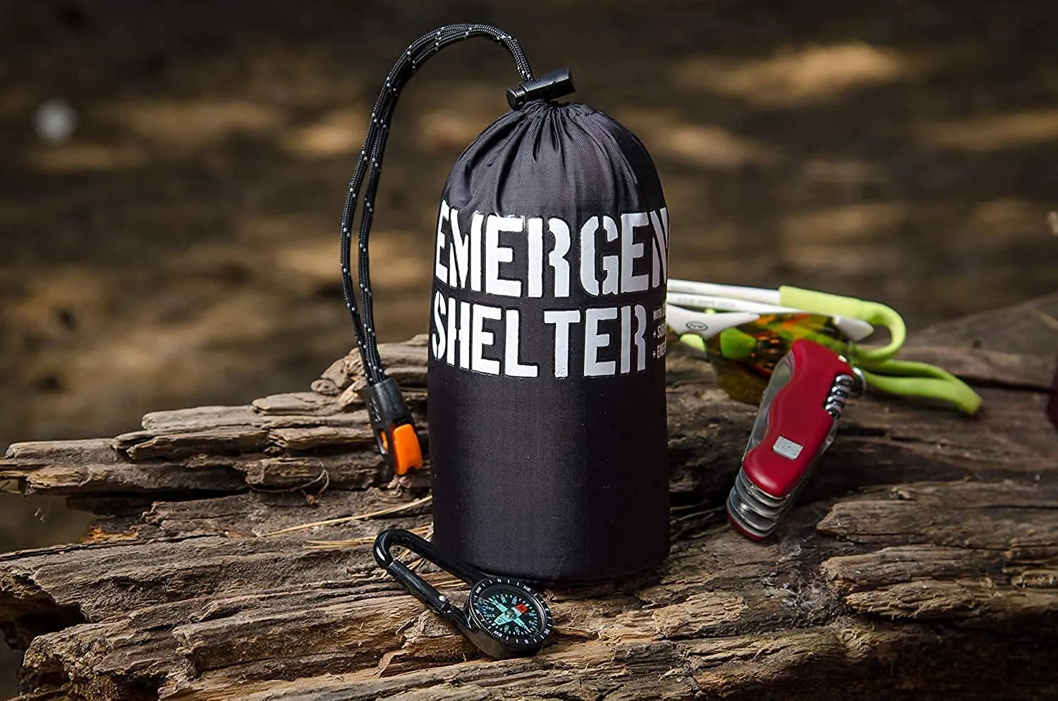 Emergency Shelter Emergency Tube Tent Survival Tarp - Rescue Gear - Emergency Kit - Reflective Mylar Survival Tent – Includes Whistle, Compass and Survival Hook Hiking Supplies Kit Camping Essentials