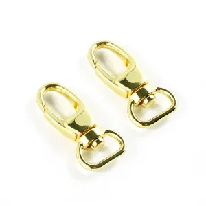 Emmaline 1/2" Designer Profile Swivel Snap Hooks - Set of Two Gold