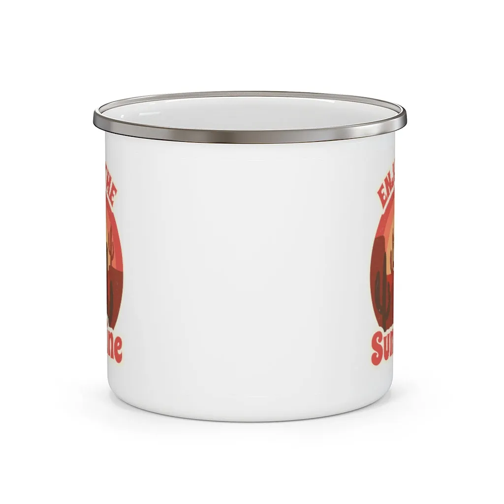 Enjoy the Sunshine Gifts Camping Mug Midwest Gifts Travel Enamel Camping Mug Coffee Mug Tea Mug