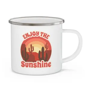 Enjoy the Sunshine Gifts Camping Mug Midwest Gifts Travel Enamel Camping Mug Coffee Mug Tea Mug