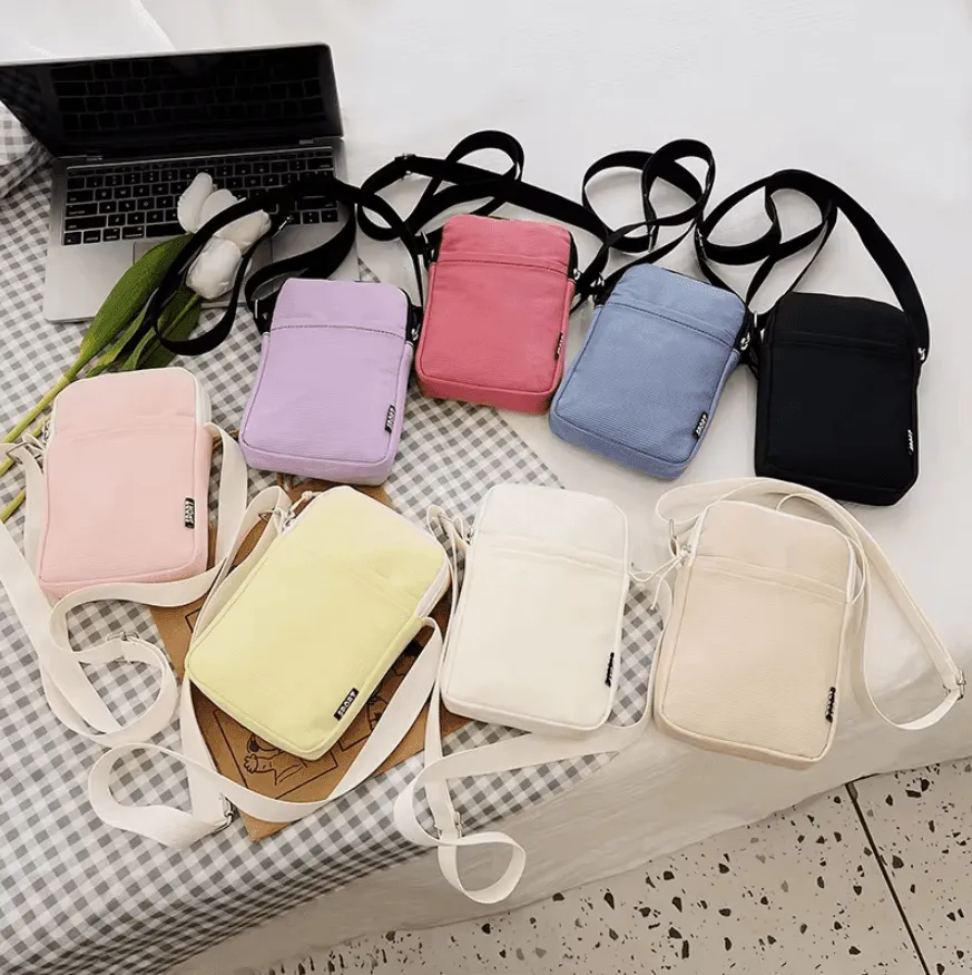 Fashion Mobile Phone Bag, Stylish Crossbody, Oxford Cloth, Adjustable Strap, Multiple Compartments, Headphone Hole, Durable and Chic