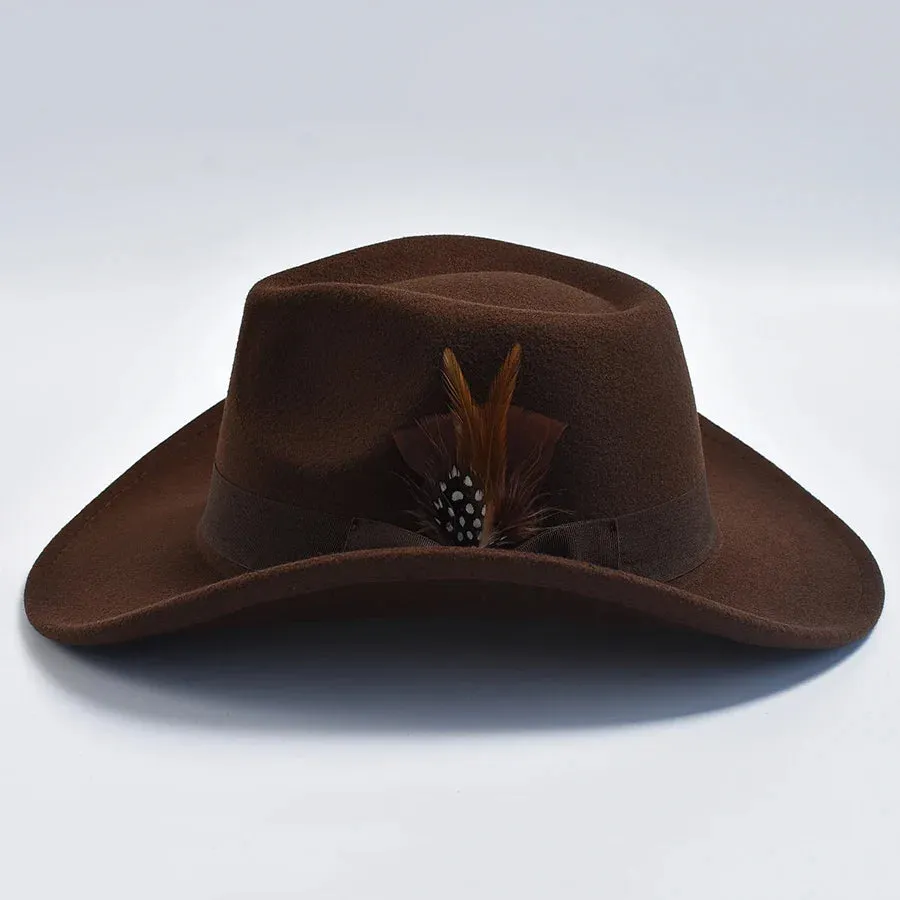 Feather Curved Brim Cowboy Hats