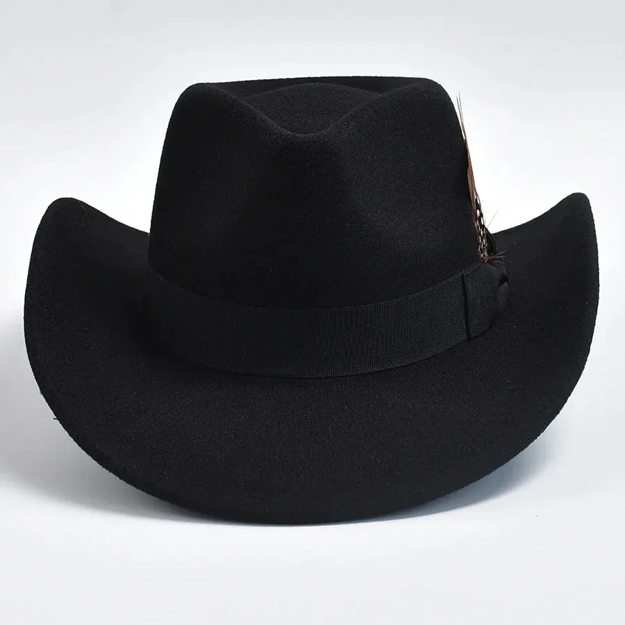 Feather Curved Brim Cowboy Hats