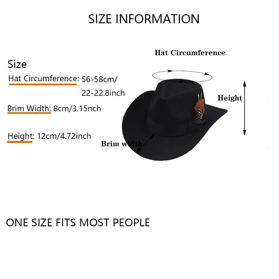 Feather Curved Brim Cowboy Hats
