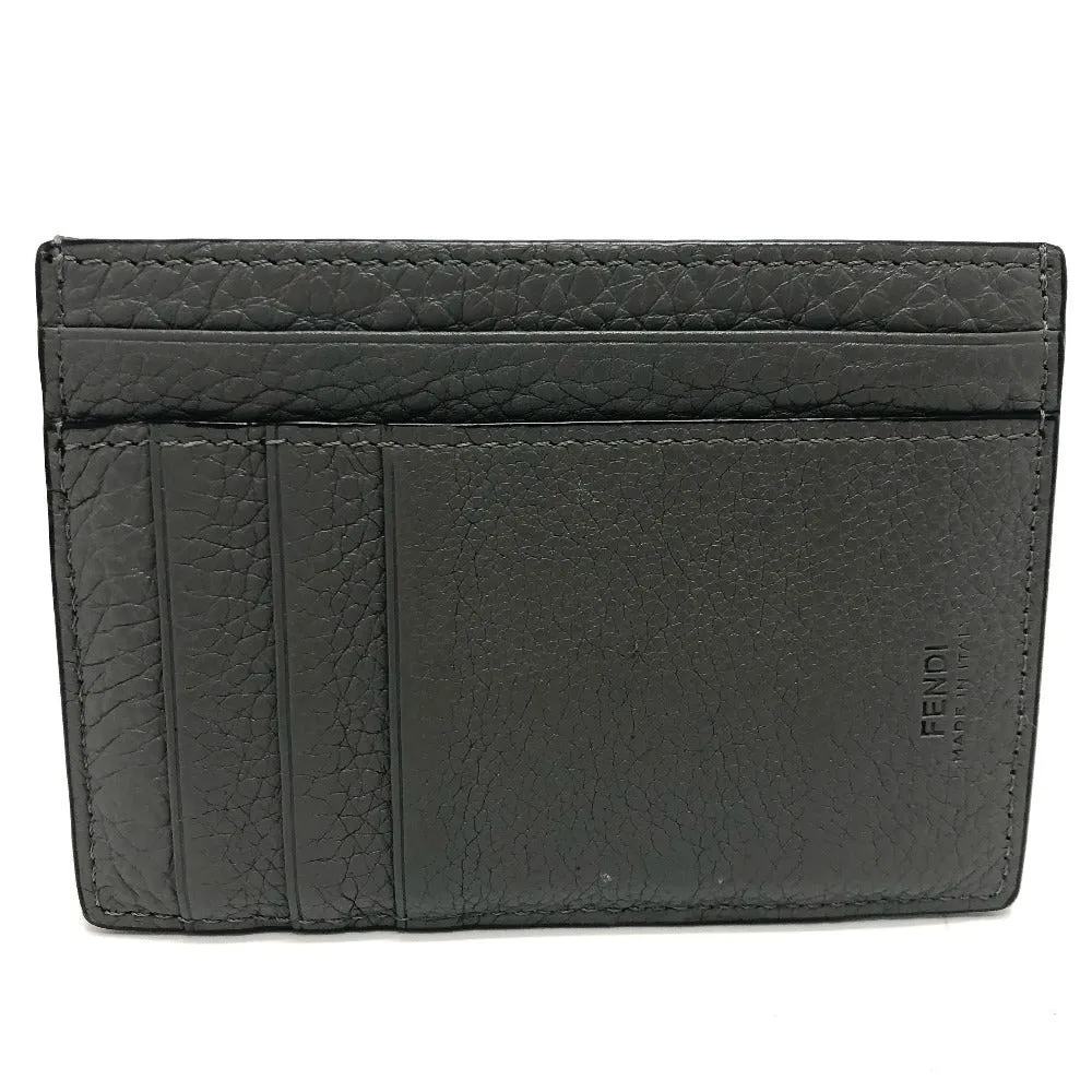 FENDI Card Case 7M0310 leather gray FF Baguette mens Used