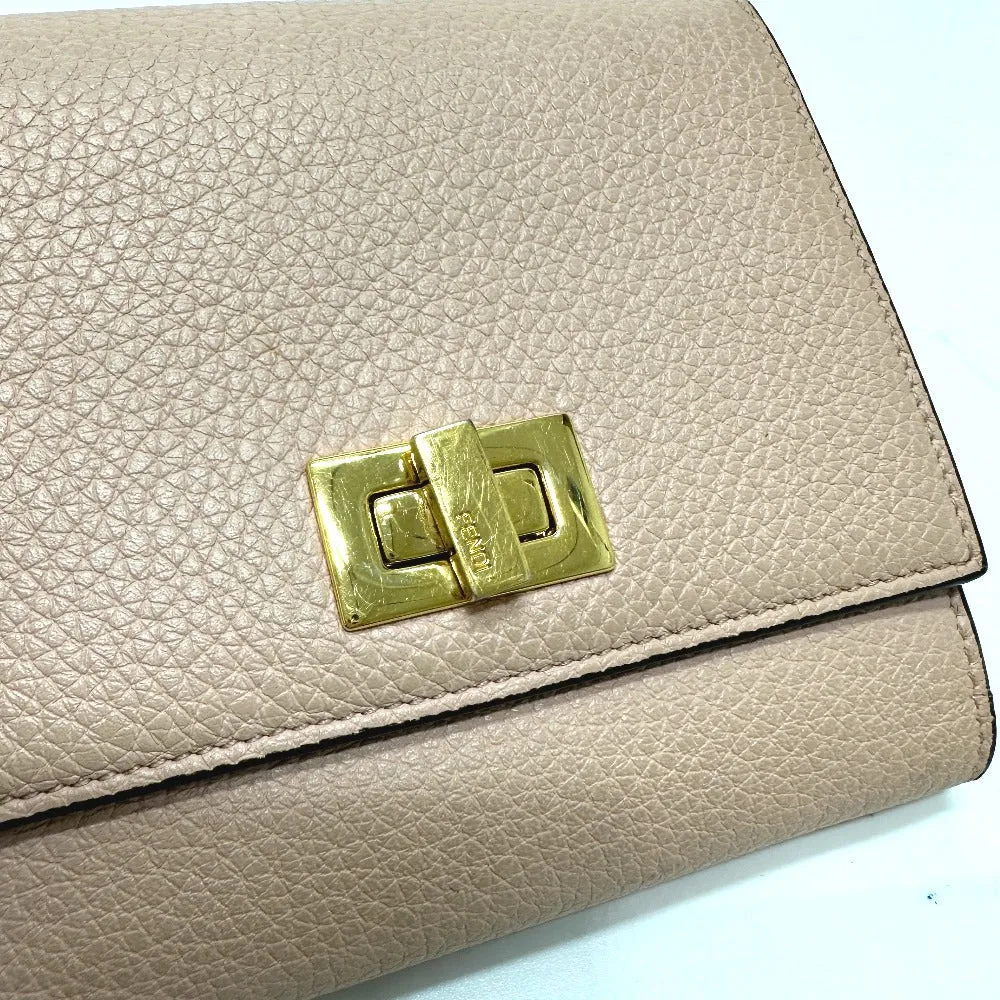 FENDI Folded wallet 8M0438 leather pink Peekaboo Women Used