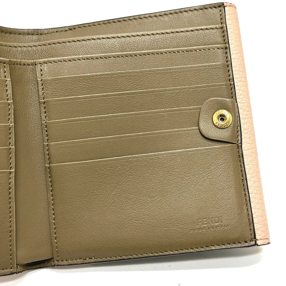 FENDI Folded wallet 8M0438 leather pink Peekaboo Women Used