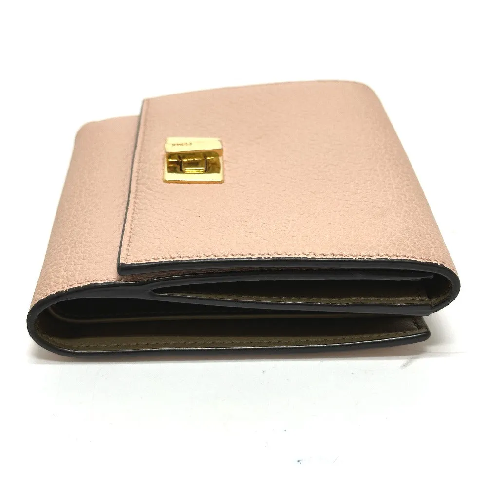 FENDI Folded wallet 8M0438 leather pink Peekaboo Women Used