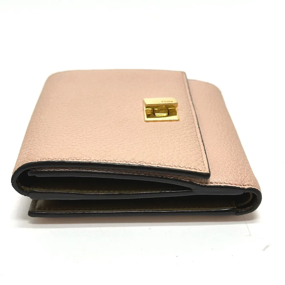 FENDI Folded wallet 8M0438 leather pink Peekaboo Women Used