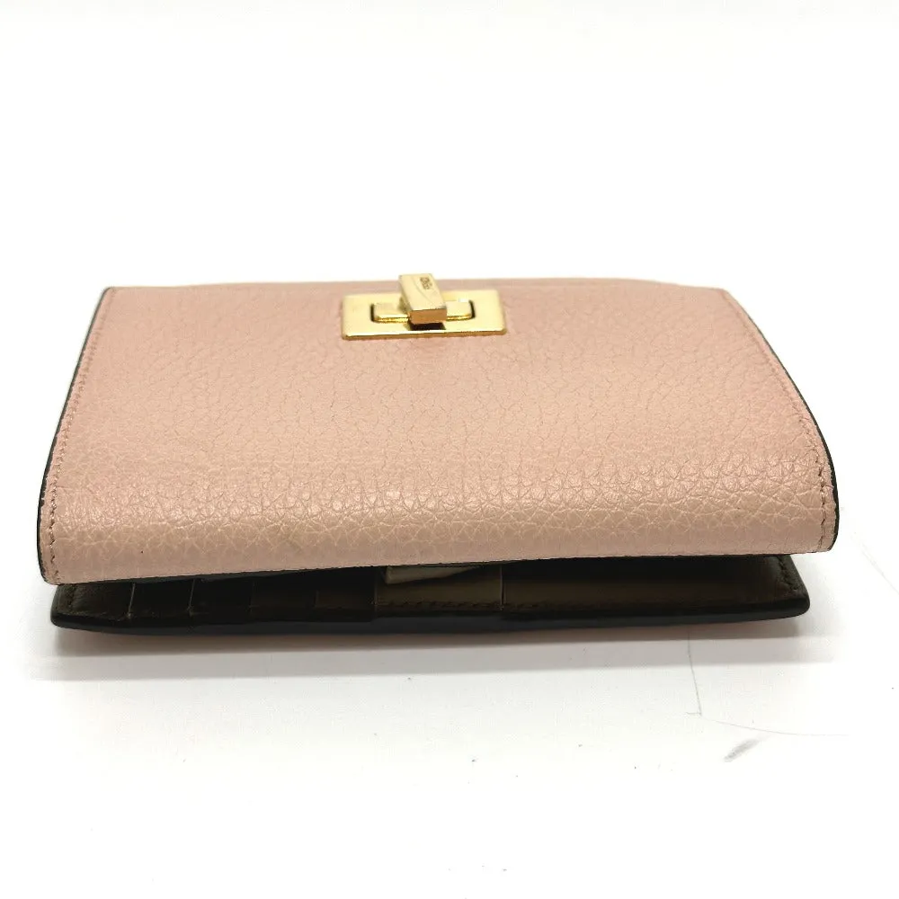 FENDI Folded wallet 8M0438 leather pink Peekaboo Women Used