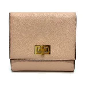 FENDI Folded wallet 8M0438 leather pink Peekaboo Women Used