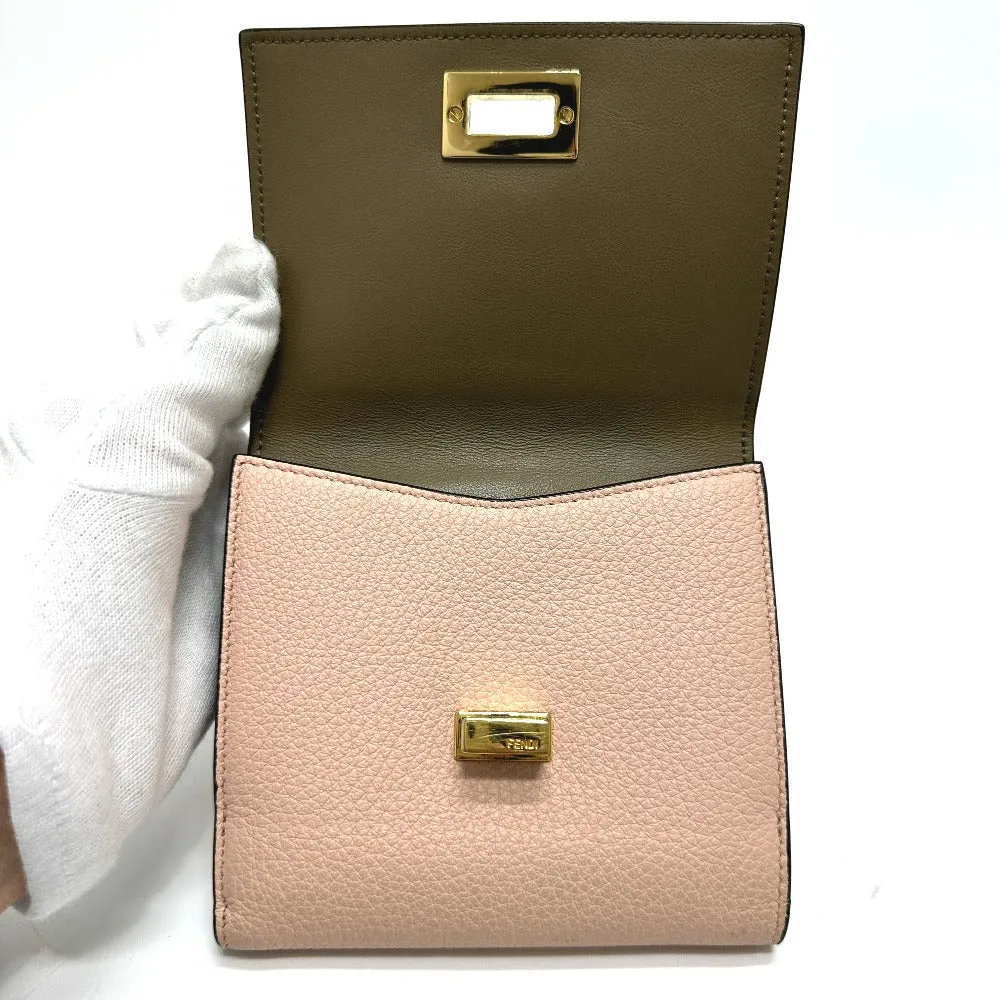 FENDI Folded wallet 8M0438 leather pink Peekaboo Women Used