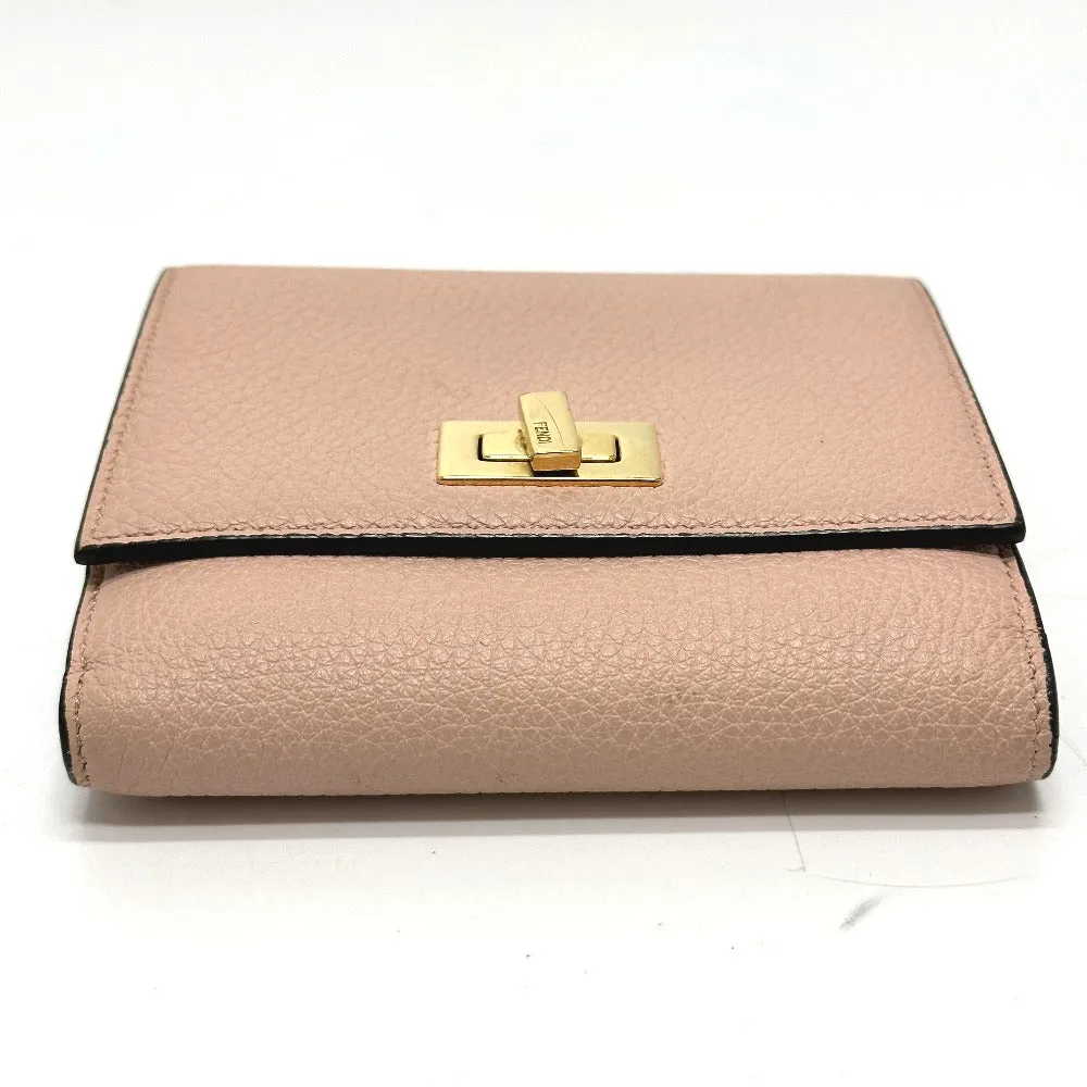 FENDI Folded wallet 8M0438 leather pink Peekaboo Women Used