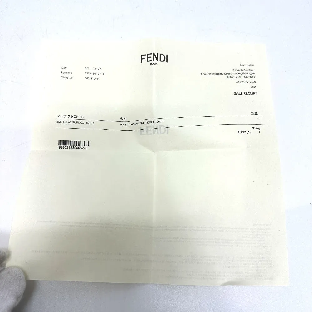 FENDI Folded wallet 8M0438 leather pink Peekaboo Women Used